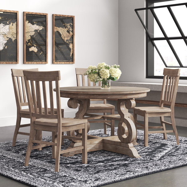 Laurel Foundry Modern Farmhouse Horncastle 5 Piece Pedestal Dining Set Reviews Wayfair